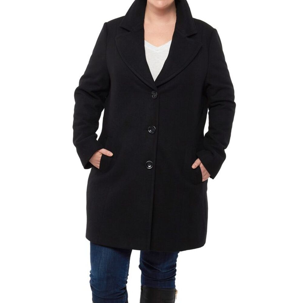 Alpine Swiss Womens Plus Size Wool Overcoat Walking Coat Blazer Pea Coat Jacket